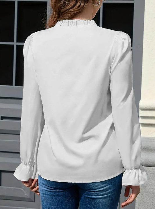 Buycenter Ladies' Casual Lace Collar Shirt - Lightweight & Stylish Blouse - Buy Center