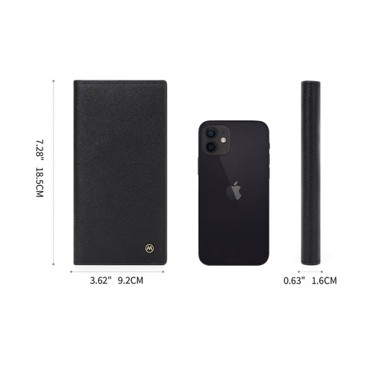 Men's Long Wallet - Stylish Cross Pattern, Ultra-Light and Wear-Resistant - Buy Center