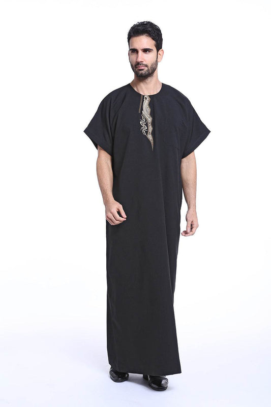 Elegant Arab Male Robe - Stylish Hemp Blend with Exquisite Embroidery - Buy Center