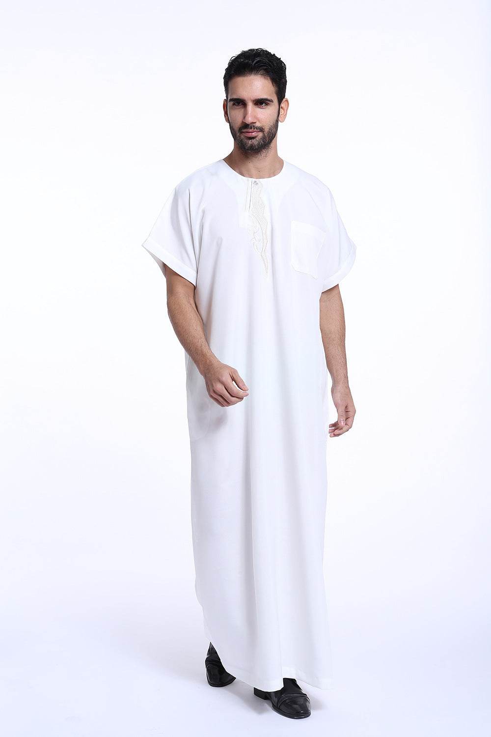 Elegant Arab Male Robe - Stylish Hemp Blend with Exquisite Embroidery - Buy Center