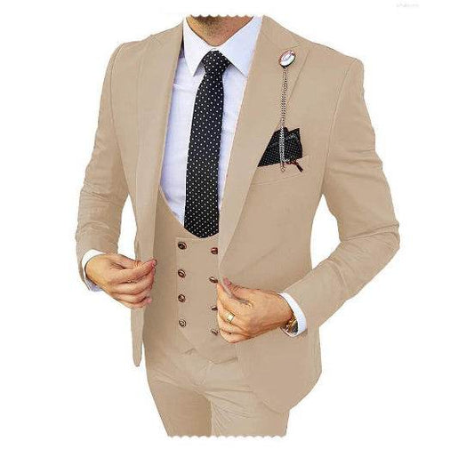 Stylish Men's Three Piece Suit - Lightweight Cotton for Any Occasion - Buy Center