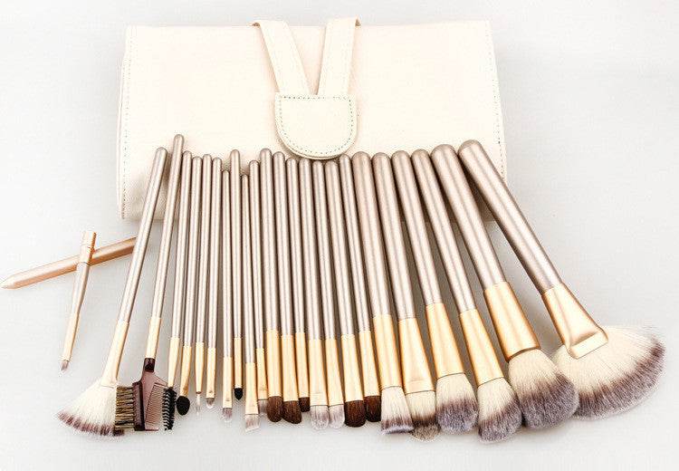 Spot Detonating 121824 Makeup Brush Set - 24 Premium Champagne Brushes - Buy Center