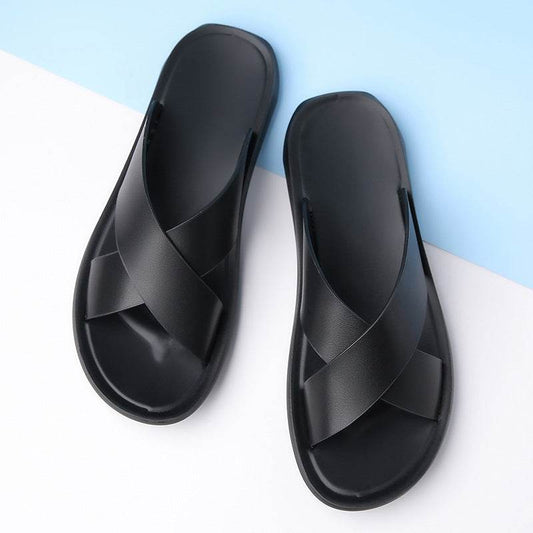 Men's Leather Summer Casual Slippers - Stylish, Durable Comfort Footwear - Buy Center