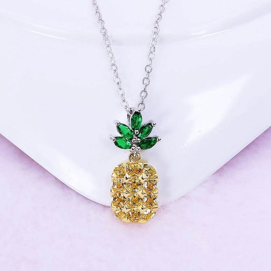 Andie Jewelry Crystal Pineapple Earrings & Necklace Set - 925 Silver - Buy Center