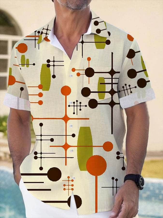 Stylish Men's Printed Shirt - Loose Fit & Casual Short Sleeve Top - Buy Center
