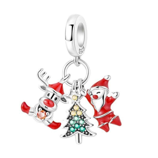 925 Silver Christmas Theme Pendant - Elegant DIY Holiday Ornament - Buy Center