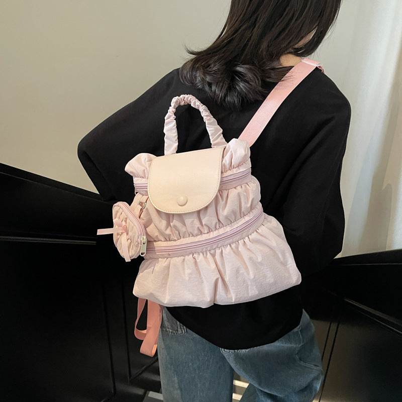 Women's Fashionable Pleated Backpack - Stylish, Wear-Resistant & Trendy - Buy Center
