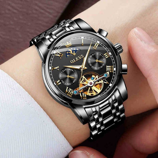 Men's Waterproof Mechanical Watch - Full-Automatic Stainless Steel Design - Buy Center