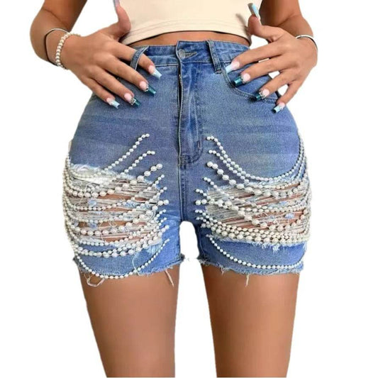 Buycenter High Waist Denim Shorts for Women - Ripped Street Style Fashion - Buy Center