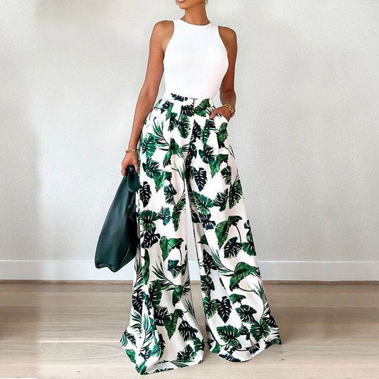 Buycenter Women's Casual Printed Jumpsuit - Long Sleeve Trousers Suit - Buy Center