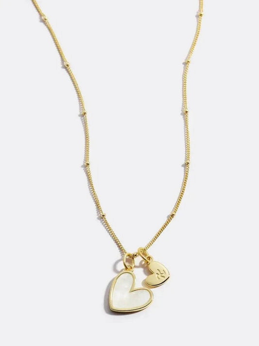 Personalized Heart-Shaped Bead Necklace - Silver, Gold, Rose Gold Options - Buy Center