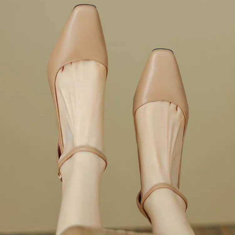 Square Toe Chunky Heel Pumps - Stylish Soft Leather for Summer 2025 - Buy Center