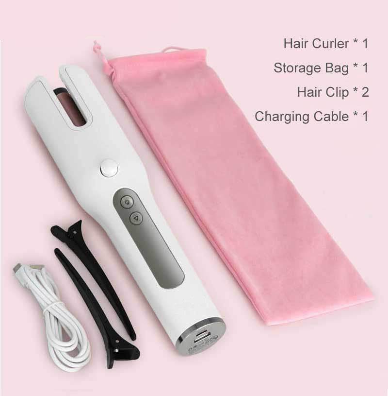Wireless Automatic Curler - Ceramic Heat, LCD Screen & USB Rechargeable - Buy Center