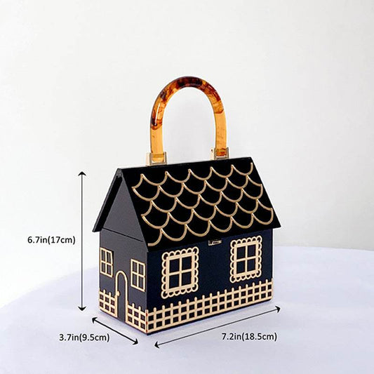 Large Capacity Acrylic Handbag - Elegant Lock Clutch for Upscale Events - Buy Center