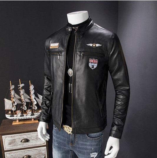Trendy Handsome Locomotive PU Leather Coat - Stylish & Durable Fashion 2025 - Buy Center