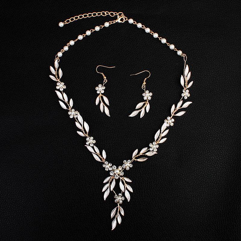European-American Bridal Jewelry Set - Elegant 3-Piece Earrings & Necklace - Buy Center