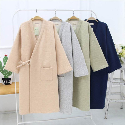 Loose Cotton Bathrobe - Stylish and Comfortable Spa Robe for Relaxation - Buy Center