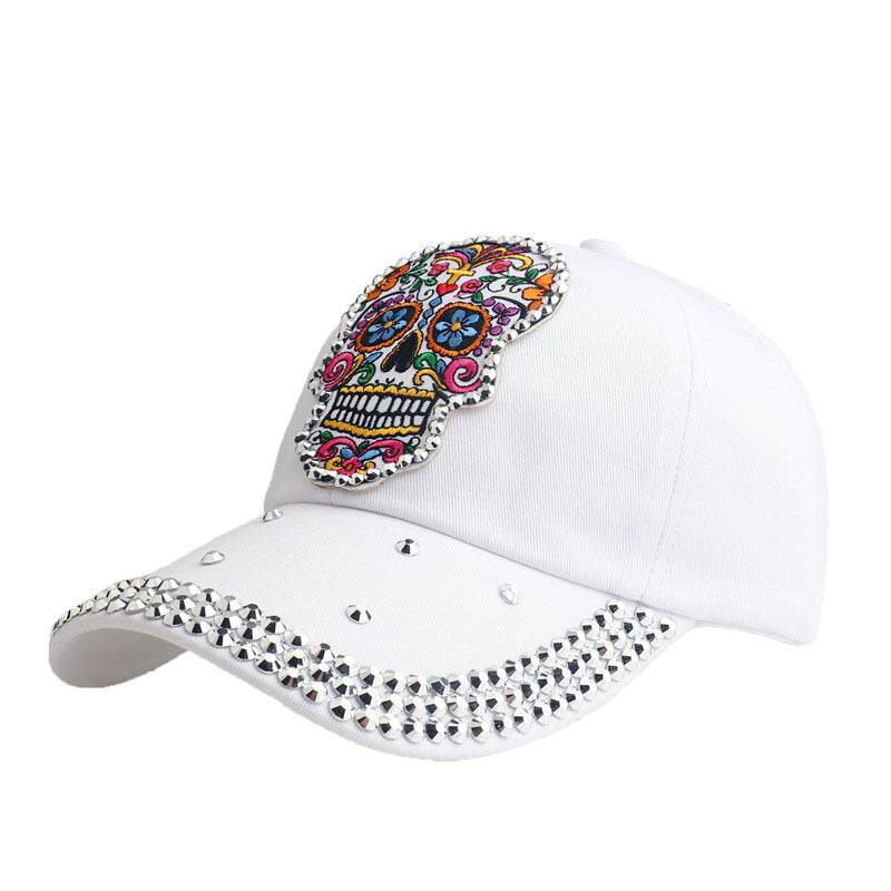 Korean Style Skull Embroidery Baseball Cap - Adjustable & Breathable for Summer - Buy Center