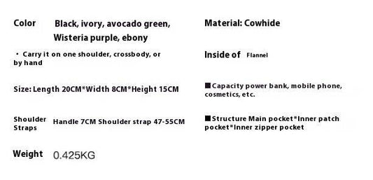 Buycenter Women's Casual Cowhide Handbag - Soft Shell Shape with Pocket - Buy Center