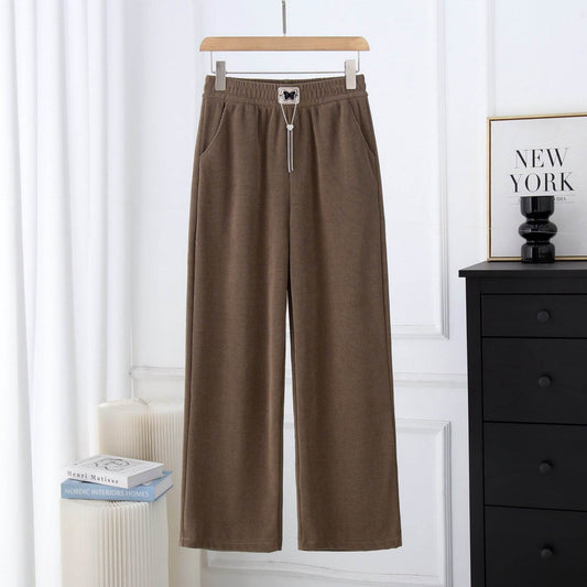 Loose Slimming Wide Leg Pants - Luxurious European Cotton Velvet Style - Buy Center