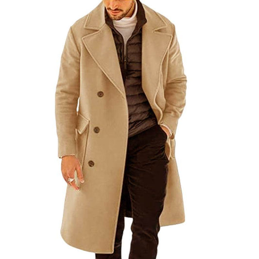 Thickened Woolen Men's Coat - Double Breasted, Stylish Colors for 2025 - Buy Center