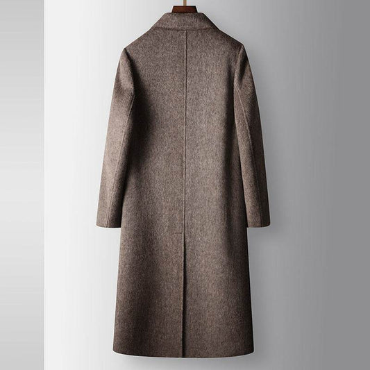 Men's Woolen Coat - Stylish Camel & Gray for Autumn Winter Warmth - Buy Center
