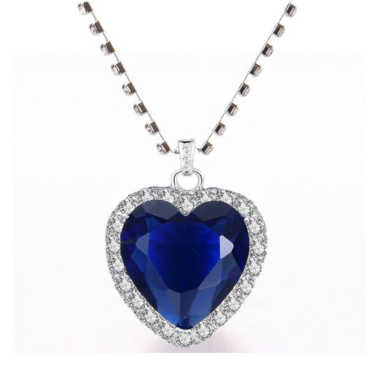 Buy Center Ocean Heart Blue Love Pendant Necklace - Stylish 45cm Jewelry Set - Buy Center