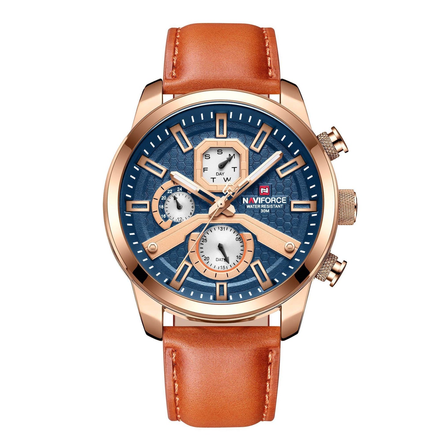 Men's Luminous Waterproof Watch - Stylish Leather Band, Large Dial - Buy Center