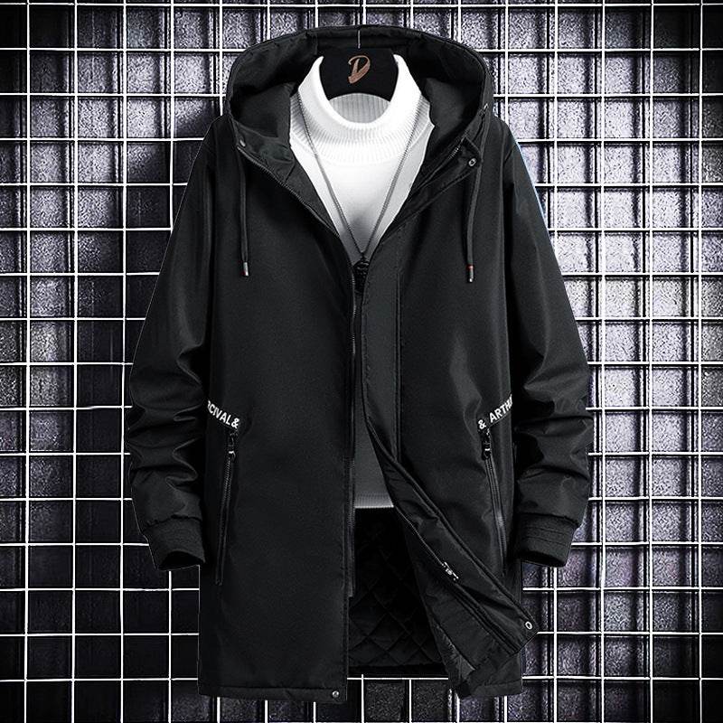 Trendy Men's Hooded Trench Coat - Stylish Spring Autumn Parka 10XL Size - Buy Center