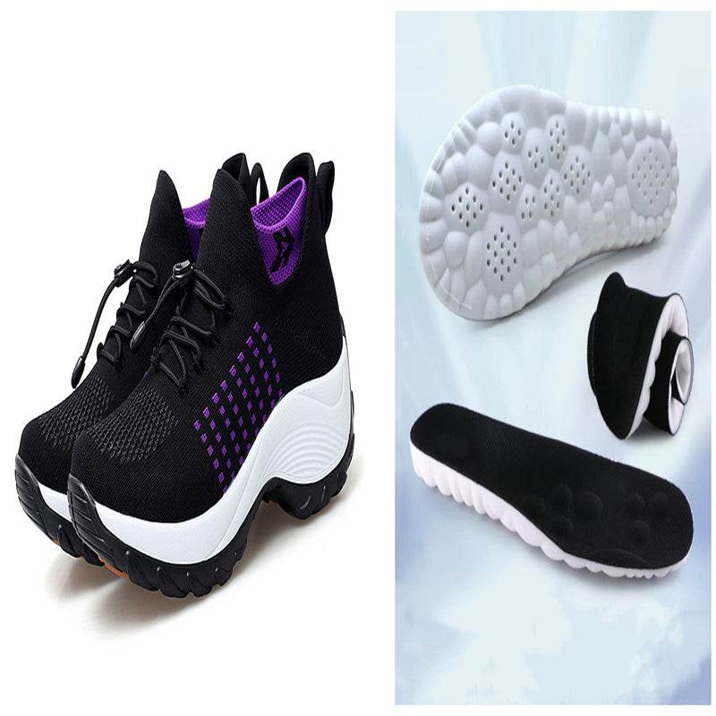 Buycenter Women's Breathable Sports Flats - High Elastic Woven Design - Buy Center