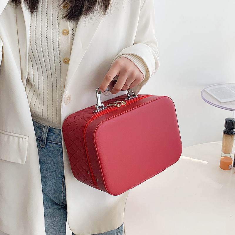 Buycenter Double-Layer Cosmetic Bag with Mirror - Large Capacity Storage - Buy Center