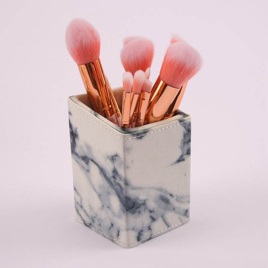 10 Marble Makeup Brush Set - Essential Premium Brushes for Flawless Looks - Buy Center