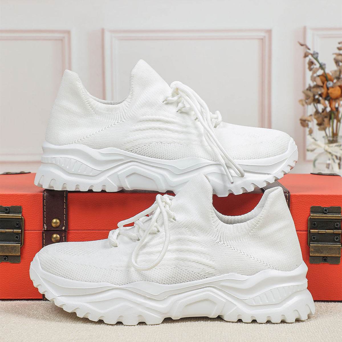 Buycenter Plus Size Sporty Women's Sock Shoes - Breathable Flyknit Design - Buy Center