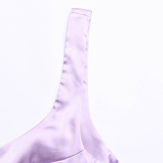 Buycenter Women's Square-Neck Satin Slip Top - Backless & Slim Fit Vest - Buy Center