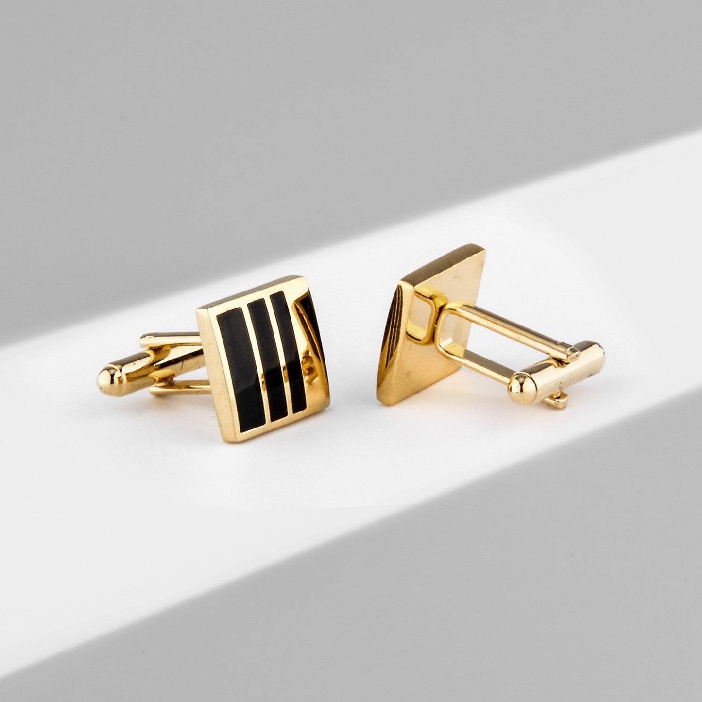 French Fashion Enamel Gold Plated Cufflinks - Stylish Copper Accessory - Buy Center