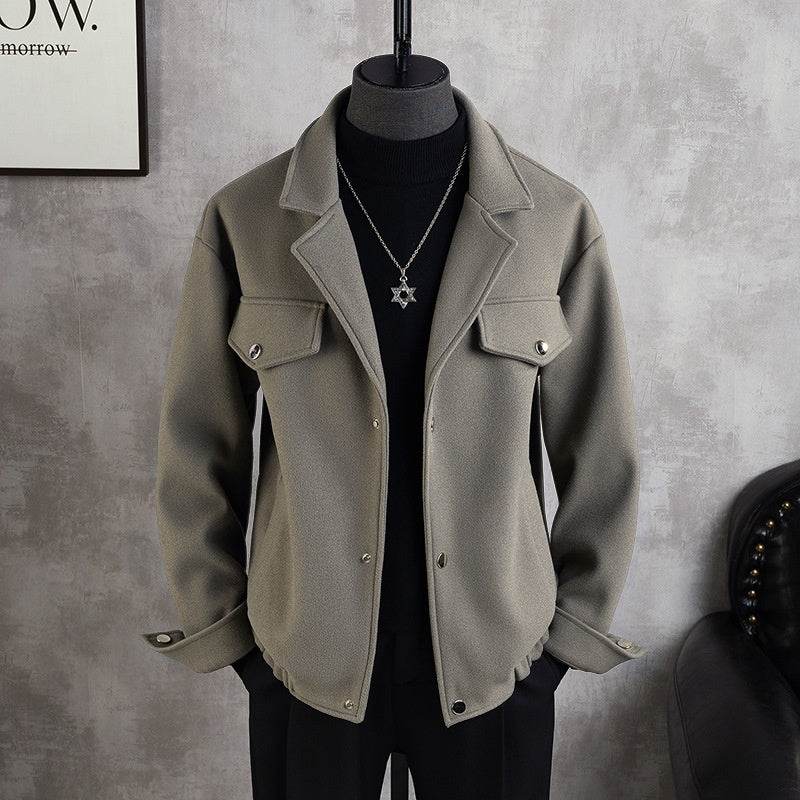 Men's Thickened Woolen Jacket Coat - Casual Loose Fit Blazer for 2025 - Buy Center