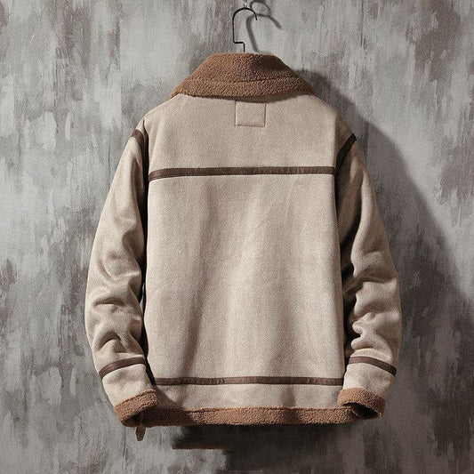 Trendy Thickened Warm Jacket - Genuine Leather & Stand-Up Collar Style - Buy Center