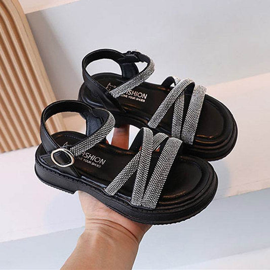 Girls' Rhinestone Decorated Sandals - Stylish Comfort for Fashionable Kids - Buy Center