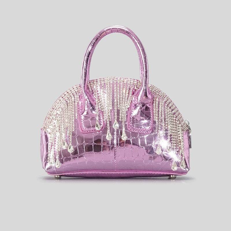 Fashion Shiny Surface Chain Messenger Bag - Stylish Leather Shoulder Bag - Buy Center