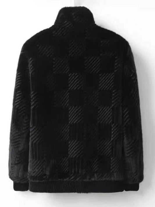 Haining Fur Men's Luxury Winter Blazer - Stylish Stand Collar & Zipper - Buy Center