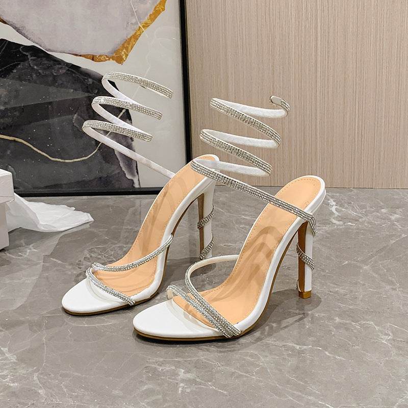 Buycenter Summer Snake-shaped Rhinestone High Heel Pumps - Stylish & Elegant - Buy Center