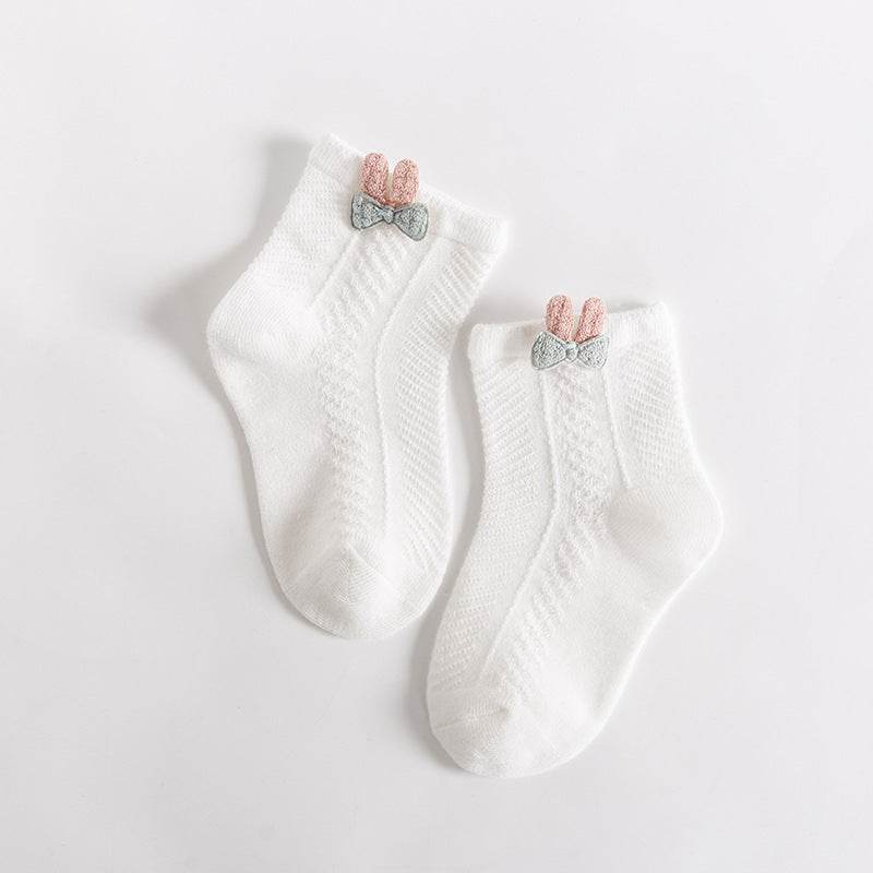 Cute Breathable Mesh Baby Socks - Thin Cotton, Striped & Cartoon Designs - Buy Center