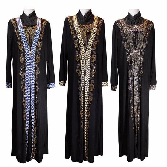 Elegant Muslim Ramadan Beaded Dress – Stylish Crystal Hemp Robe 2025 - Buy Center