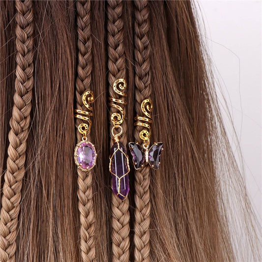 Buycenter Dreadlocks Headdress Set - Colorful Stone Bead Accessories - Buy Center