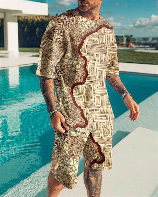 Simple Men's 3D Print Oversized Shirt & Shorts Set - Stylish Comfort 2025 - Buy Center