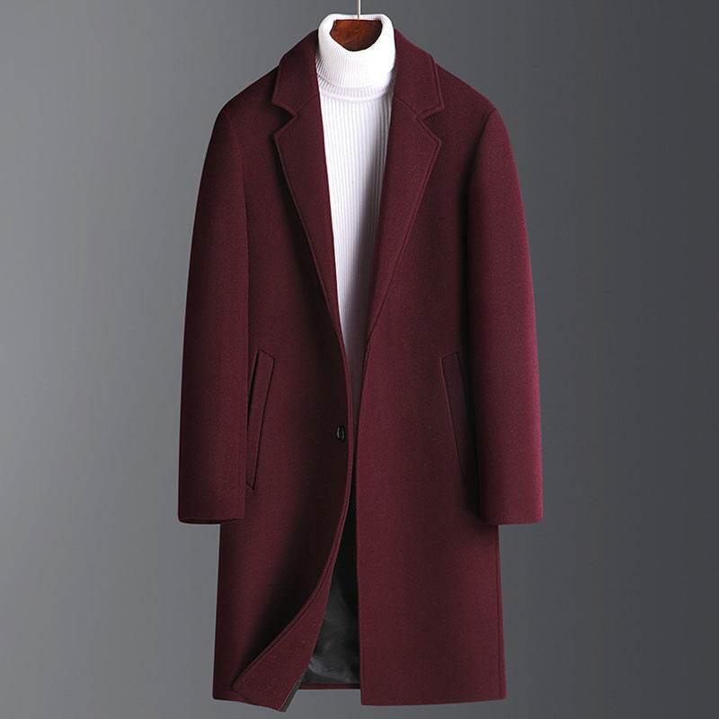 Korean Style Woolen Coat for Winter - Thick Velvet & Casual Elegance - Buy Center
