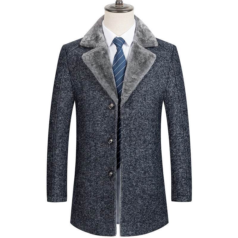 Men's Woolen Coat - Stylish Lapel Design for Autumn & Winter Warmth - Buy Center
