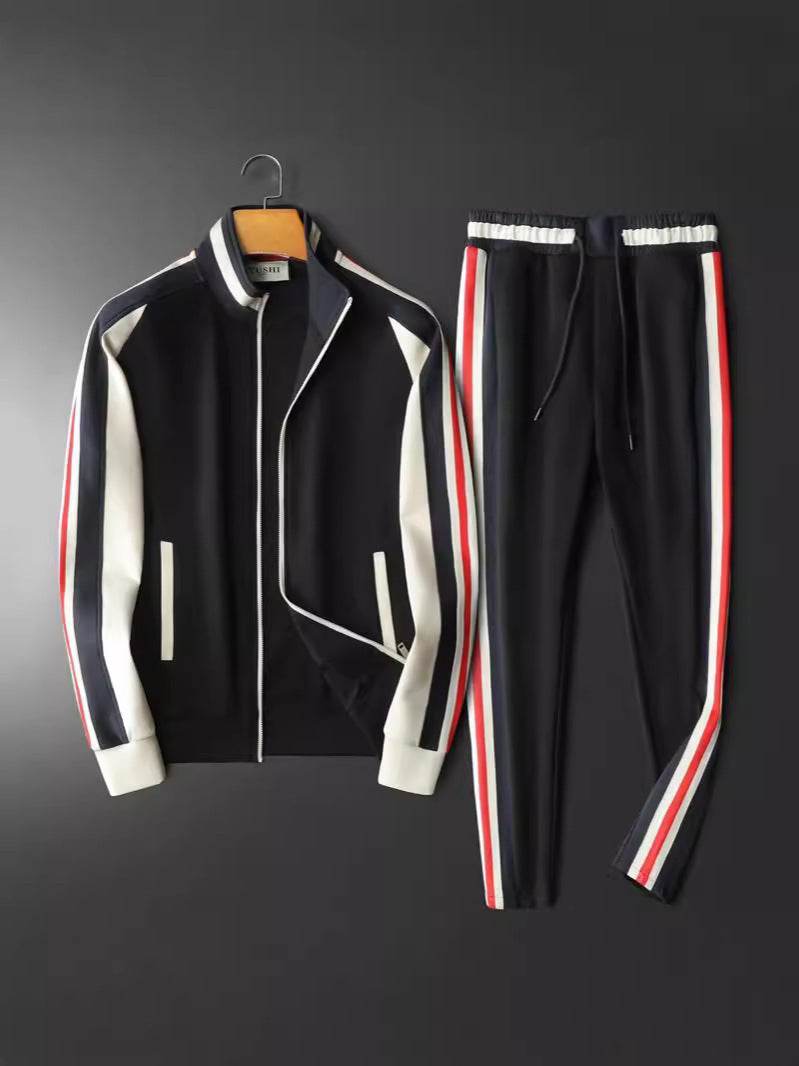 Men's Casual Suit - Trendy Black Sweater & Trousers Set for 2025 - Buy Center