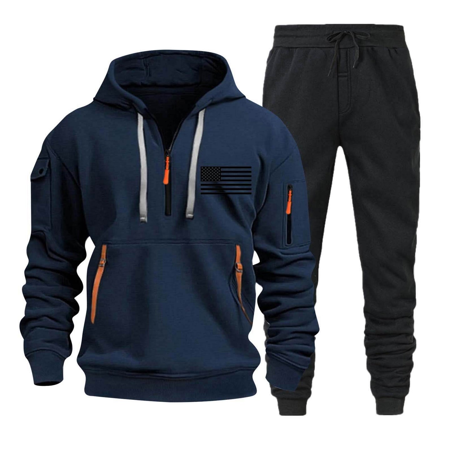 Autumn Winter Multi-Pocket Hoodie Suit - Stylish Sportswear for Men - Buy Center