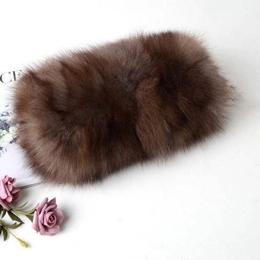 Buycenter Women's Fox Fur Chain Crossbody Bag - Warm & Stylish Evening Bag - Buy Center